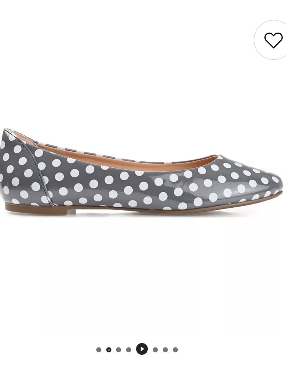 Journee Collection Gray Polka Dot Ballet Flats NEW - Picture 3 of 11